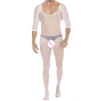 Wholesale Fashion White Lingerie Bodysuit Men Sleepwear Porno Nightgown Funny Body Stockings Male Underwear Sexy Clothes