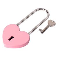 Wholesale Heart Shaped Metal Long Wish Lock Padlock with Key for Lovers Wedding Anniversary Marriage Travel Supplies Portable Gift
