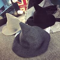 Wholesale 25Halloween witch hat Men s and Women s wool Knit Hat Fashion Solid Diversified along the Girlfriend Gifts