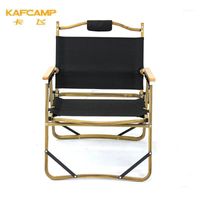 Wholesale Kafcamp Wood print Small Chair Folding Oxford Cloth Fishing Outdoor Casual Beach Accessories