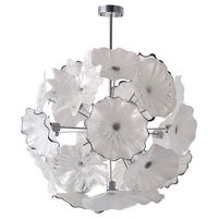 Wholesale Lamps Novelty Hand Blown Chandelier Lighting Led Plate Pendant Light Diameter Inches White Flower Chandeliers Art Decoration