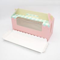 Wholesale Gift Wrap Cupcake Box With Window Handle Roll Cake Kraft Paper Packaging Wedding Kids Birthday Home Party Supplier1