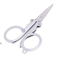 Wholesale Stainless Steel Folding Scissors Mini Convenience Travel Silver Tailor Scissors Household Hand Tools RRF13387
