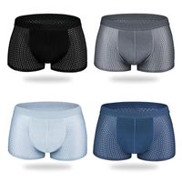 Wholesale Underpants Bamboo Fiber Men s Boxer Pantie Summer Mesh Underpant Plus Size Underwear Soft Luxury Breathable Belt Shorts Modal XL