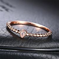 Wholesale Band Rings Bague Femme Love Heart Crystal In Engagement Promise wedding Bands Rose Gold Color Simple Boho Ring Bridal Jewelry Gifts