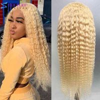 Wholesale Kinky Curly Lace Front Human Hair Wigs For Women Honey Blonde HD Lace Frontal Wig Deep Curly Frontal Wig Brazilian Remy