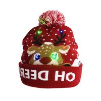 Wholesale 981Pc LED Christmas Hats Sweater Knitted Beanie Santa Light Up Winter Hat for Kids Adults Party Warmer Cap
