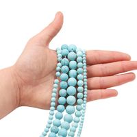Wholesale 1strand mm Polished Blue Turquoises Stone Round Loose Spacer Beads For Bracelet Jewelry Makings Supplies H jllbZe