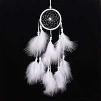 Wholesale Home Furnishing Dream Catcher Net Study Room Wall Hanging Wind Chime Natural Fluff Feather Colorful Handmade Decorate New Arrival sj M2