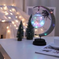 Wholesale LED moon ball home table lamp wrought iron wishing ball night light USB bedroom bar decoration ornament modeling in stock DHL