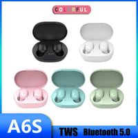 Wholesale Wireless Earbuds Bluetooth Sports Headset TWS A6S Blue tooth Earphones Headphone Waterproof Headsets with Mic for Smart Phone