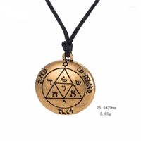 Wholesale 10PCS Third Pentacle Of Mars Solomon Pendant Necklaces Choker Power Wax Rope Tibetan Talisman Amulet Necklace1