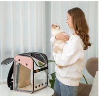 Wholesale clear transparent visor cage dog cat carriers pet products supplies plastic travel foldable fashion bag airline backpack