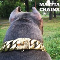 Wholesale Metal Stainless Steel dog collar Steel Chain Martingale High end custom Show Collar Bully dogs Doberman Adjustable Safety