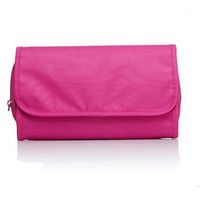 Wholesale Canvas Wash Pouch With Hook Hanging Folding Large Capacity Solid Accessories Storage Clear Toiletry Makeup Bag Travel Men Women1