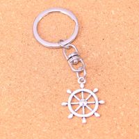 Wholesale Fashion Keychain mm ship s wheel helm rudder Pendants DIY Jewelry Car Key Chain Ring Holder Souvenir For Gift