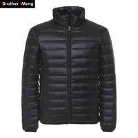 Wholesale Brother Wang men s duck feather et fashion casual coat light collar brand clothing black red and Navy autumn and winter new in