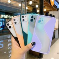 Wholesale S Shaped Curved Cell Phone Case Contrast Color Skin Feeling Case For iPhone Pro Max X XR XS Max G plus