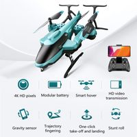 Wholesale Electric RC Aircraft Intelligent Hover Gravity Sensor Aerial RC Helicopter K D Roll Trajectory Flight WiFi FPV Remote
