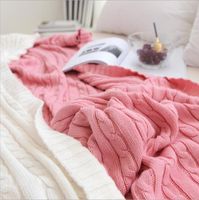 Wholesale Blankets Solid Color Beds Cover Soft Throw Blanket Bedspread Bedding Knitted Air Conditioning Comfy Sleeping1