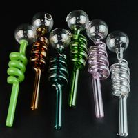 Wholesale Smoking Accessories Handle Pipes Pyrex Glass Straight Tube oil burner pipe clear glass oil burner glass tube oil nail