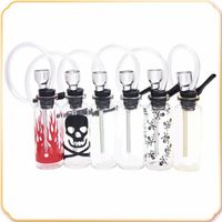 Wholesale Colorful Mini Glass Hookah Water Smoking Pipe Bottle Cartoon Prints Portable mm Height Smoking Tobacco Accessories