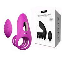 Wholesale NXY Cockrings Remote Control Function Silicone Vibration Collar Quadruple Lock Sperm Ring Men s Penis Masturbation Charging Husband and Wife Resonance0111