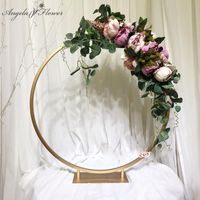 Wholesale Decorative Flowers Wreaths cm Wedding Arch Table Centerpiece Artificial Flower Stand Road Lead Window Display Frame Shelf Party De
