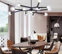 Wholesale Rose Gold Chandelier lamps Glass Bubble sputnik Kitchen LED Salon Lounge Tree Branch Lighting Fixtures
