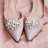 Wholesale Classic Women Shoe Buckle Big Water Drop Austrian Crystal Bridal Shoe Accessories Jewelry Wedding Shoe Clips for Bride