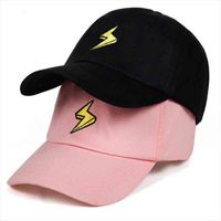 Wholesale Lightning Dad Hat Embroidered Baseball Cap Curved Bill Fashion Brand Snapback Hip hop Cap Bone Garros