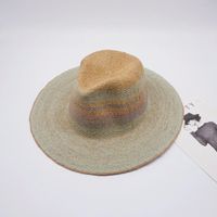 Wholesale 01909 panshi Korea Orders mint green Handmade paper straw fedoras cap men women leisure panama hat