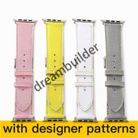 Wholesale L fashion Watchbands strap for Apple Watch Band mm mm mm mm mm mm iwatch bands Leather Straps Bracelet Stripes watchband