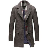 Wholesale Mens Designer Trench Coats British Style Wool Blends Jacket Men Winter Thick Woolen Coat Detachable Scarf Long Overcoats Mens Clothing XL
