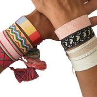 Wholesale Woven Friendship Bracelets Fashion Braided Bracelet with Tassels Stacking Accessory Gift for Men Women