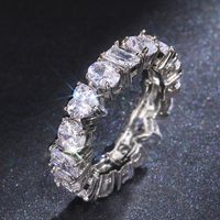 Wholesale New Luxury Jewelry Sterling Silver Multi Shape White Topaz CZ Diamond Promise Women Wedding Heart Ring Gift