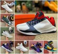 Wholesale 2021 ZK5 KB5 s BIG STAG Bruce Lee Protro Basketball Shoes X Champ Lakers Purple Yellow Gold K20 Chaos Mamba Zoom Zk V Mens Sneakers