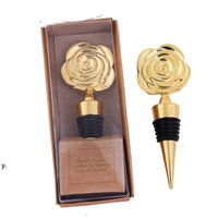 Wholesale Metal Wine Stopper Bar Tool Creative Rose Flower Shape Champagne Cork Stopper Wedding Guest Gift OWA11366