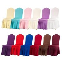 Wholesale 2020 new Pleated Skirt Chair Cover Wedding Banquet Chair Protector Slipcover Elastic Spandex Chairs Covers party Decorations T9I00665