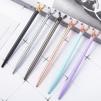 Wholesale Creative girl cute simple ballpoint pen advertising pen cute rabbit shape metal pen colors office supplies