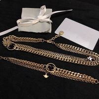 Wholesale New Gold plated Necklace Jewelry Set Earrings and Bracelet Fashion Necklace for Woman High Quality Long Chain Necklace Supply