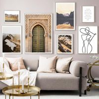 Wholesale Paintings Morocco Door Snow Mountain Lake Quotes Wall Art Canvas Painting Nordic Posters And Prints Pictures For Living Room Decor1