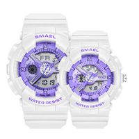 Wholesale New SMAEL Ins Style Quartz Ditigal Womens Ladies Girls Watch High School Student Lovers Mens Watches Sport Purple Dial Birthday Gift A04C9