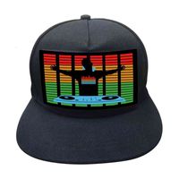 Wholesale Ball Caps Unisex Light Up Sound Activated Baseball Cap DJ LED Flashing Hat With Detachable Screen For Party Cosplay Masquerade BJ