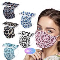 Wholesale In Stock Designer Disposable Leopard Face Masks Lady Gift Print Adult Layer Protection Health Mask Face Sanitary Masks Cocktail Bar Salon
