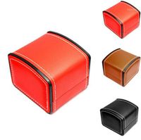 Wholesale Fashion Watch Box Faux Leather Square fashion Jewelry Watch Case Display Gift Box with Pillow Cushion1