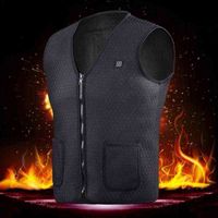 Wholesale 2021 New Electric Heating Vest Heated coat USB Thermal Heating Coat Winter Warmer Vest Man and Woman Winter Thermal Warmer H0106
