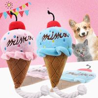 Wholesale Animals Cartoon Dog Toys Stuffed Squeaking Pet Toy Cute Plush Puzzle For Dogs Cat Chew Squeaker Squeaky Pet Ice Cream Toy N2