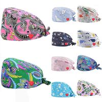 Wholesale Beanie Skull Caps Clearance Pattern Scrub Cap Printing Working Hat Cotton Women Men Beautician Dust Proof Cooking Chef Caps1
