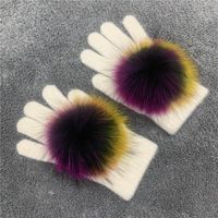 Wholesale Five Fingers Gloves Autumn And Womens Winter Even Student Ride Bike Hair Bulb Raccoon Fur s Glove Woman Fingerless Mittens